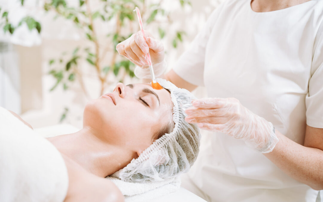 Chemical facial peel treatment in beauty clinic